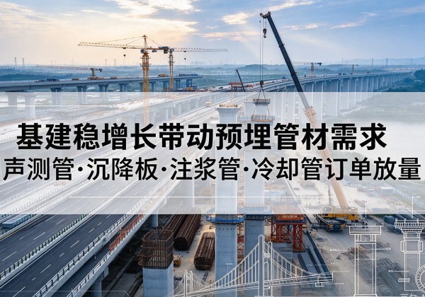 开鲁基建稳增长带动预埋监测管材需求，声测管、沉降板、注浆管订单持续放量