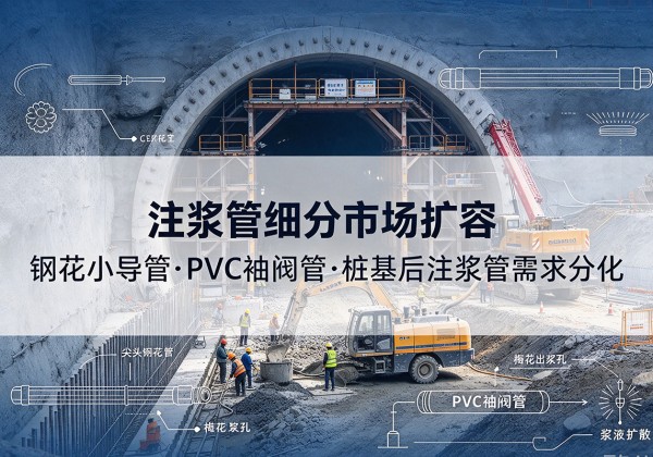 开鲁注浆管细分市场扩容，隧道钢花小导管、PVC 袖阀管、桩基后注浆管需求分化